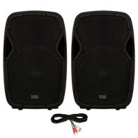 Acoustic Audio AA15BT Powered 2000 Watts 15" Bluetooth Speaker Pair 2 Way USB MP3 Players