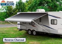 Shade Pro RV Awning Fabric Replacement Standard Grade Vinyl (18' (Fabric 17'2"), Reverse Charcoal Fade)
