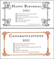 Quiplip IOU Birthday + Congrats (6) Greeting Cards