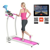Murtisol Electric Pink Treadmill Folding Running Treadmill Machine for Home with Bluetooth APP, Easy Assably for Home Fitness