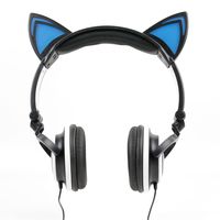DURAGADGET Black Cat Children's Headphones (with Blue LED Ears) - Compatible with The Sinclair ZX Spectrum Vega Plus Console