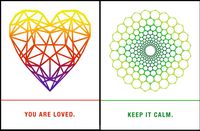 Quiplip EM02096PCK Sacred Geometry Greeting Cards"Loved, Calm", 6-pack