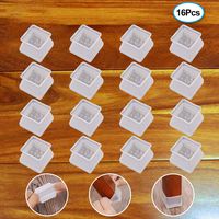 Furniture Silicon Protection Cover - 16Pcs Square Furniture Feet Chair Leg Caps - Silicone Chair Leg Floor Protectors - Prevents Scratches and Noise Without Leaving Marks