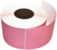 Compulabel Thermal Transfer Shipping Labels, 4 inch x 6 1/2 inch, Pink, Permanent Adhesive, Perforations Between Labels, 900 Per Roll, 4 Rolls