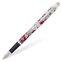 Cross Botanica Red Hummingbird Vine Fountain Pen with Stainless Steel Fine Nib
