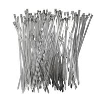 100pcs 304 Stainless Steel Cable Ties Wrap Coated Self Locking Metal Zip Ties (Stainless Steel, 9.8inch)