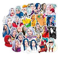 Singer Billie Eilish Stickers for Laptop Water Bottle Hydro Flask Car Bumper Skateboard Luggage Decal Graffiti Patches Sticker Game Party Favor for Gamer Adult (Billie Eilish)