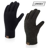 Winter Touchscreen Gloves for Men & Women 3 Fingers Dual-layer Touch Screen Warm Lined Anti-Slip Knit Texting Glove 2 Size