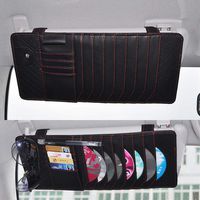 Yijueled CD Sun Visor Organizer CD DVDs Storage Case Holder Leather Vehicle Organizer Pockets Organization for Car Credit Cards Pockets Sunglasses Pen Holder