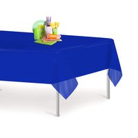 Blue 12 Pack Premium Disposable Plastic Tablecloth 54 Inch. x 108 Inch. Rectangle Table Cover By Grandipity