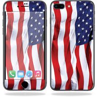 MightySkins Skin Compatible with Apple iPhone 8 Plus - American Flag | Protective, Durable, and Unique Vinyl Decal wrap Cover | Easy to Apply, Remove, and Change Styles | Made in The USA