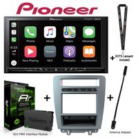 Pioneer MVH-AV251BT Digital Media Receiver with Apple CarPlay and Android Auto + Dash kit for Ford Mustangs KIT-MUS1 + ADS-MRR Interace Bundle with Sound of Tri-State Lanyard