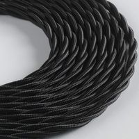 BELLE ÉPOQUE Braided Textile Cable for Vintage Electrical Installation 3 x 1.5 mm 10 m Black