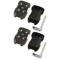 Case Shell Smart Key Fob Keyless Entry Remote fits 2014 2015 2016 2017 Chevy Tahoe Suburban / GMC Yukon (HYQ1AA), Set of 2