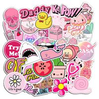 VSCO Cute Pink Stickers 50 Pcs for Girl Boy Lovely Waterproof Stickers Aesthetic Trendy Water Bottles Stickers Suitable for Hydro Flask,Laptop,Phone,Travel,Sharing,Yeti, Car (Pink)