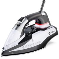 Vremi 1800 Watt Steam Iron for Clothes - Nonstick Ceramic Sole Plate, 350 mL Water Tank, 8 Foot Power Cord, 3 Way Auto Shut Off and Self Cleaning Function