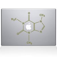The Decal Guru The Molecular Structure of Coffee MacBook Decal Vinyl Sticker - 13" MacBook Air - Gold (1195-MAC-13A-G)