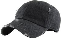 KBE-Vintage BDM Vintage Washed Cotton Dad Hat Baseball Cap Polo Style
