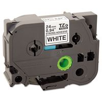 Brother 1 Inch x 26.2 Feet Black on White Tape with Super Strong Adhesive (TZS251)