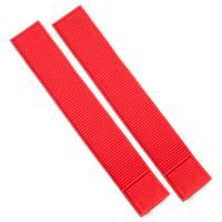 24" x 4" Rubber Bar Top Spill Mat | Professional Bartender's Essential Non-Slip Drink Cocktail Mixing Service Mat for Industrial and Home Kitchen Counters (Red, 2)