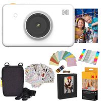Kodak Mini Shot Instant Camera (White) Gift Bundle + Paper (20 Sheets) + Deluxe Case + 7 Fun Sticker Sets + Twin Tip Markers + Photo Album + Hanging Frames