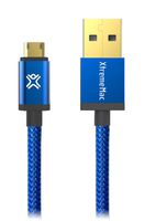 XtremeMac Double Reversible Micro USB Premium Ballistic Cable-1.2M-Blue XCL-RMU-23, Clear