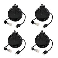 Case of 4 Alert Stamping 5020TFC 12 Gauge Retractable Reel with Single Outlet