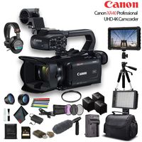 Canon XA40 Professional UHD 4K Camcorder (3666C002) W/ 2 Extra Battery, Soft Padded Bag, 64GB Memory Card, Filter Kit, LED Light, Sony Headphones, 4K Monitor, Sony Mic and More Advanced W/Mic Bundle