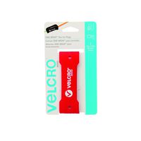 VELCRO Brand - ONE-WRAP For Cables, Wires & Cords - 12" x 1 1/2" For Plugs - Red