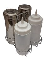 Griddle Sauce Bottle and Seasoning Shaker Set with Caddy