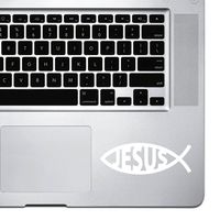 StickAny Palm Series Jesus Fish Sticker for MacBook Pro, Chromebook, and Laptops (White)