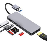 USB to HDMI Adapter,GIKERSY 5 in 1 USB 3.0 Hub to HDMI 1080P Video Converter,2 USB 2.0,SD/Micro SD Card Reader,Compatible with Windows/10/8.1/8/7/XP Laptops/PC[NOT for Mac/Vista/Linux]