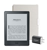 Kindle Essentials Bundle including Kindle 6" E-Reader (Previous Generation - 8th), Black with Special Offers, Amazon Cover for Kindle - White, and Power Adapter