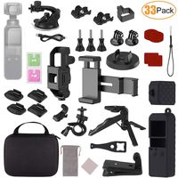 Aotnex Expansion Accessories Kit 33 Pack for DJI Osmo Pocket Handheld Camera Including Osmo Pocket Phone Clip Mount and Tripod Holder with Travel Case for Easy Organization