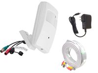 Evertech Hidden CCTV Security Camera Kit Wide Angle Indoor Motion Detector Small PIR Video Camera with 50 Feet Cable 12V DC Power Adapter