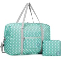 For Spirit Airlines Foldable Travel Duffel Bag Tote Carry on Luggage Sport Duffle Weekender Overnight for Women and Girls (3112 Green Leaf)