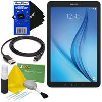 Samsung Galaxy Tab E 9.6" 16GB Wi-Fi Tablet (Black) SM-T560NZKUXAR + USB Cable + 5pc Deluxe Cleaning Kit + HeroFiber Ultra Gentle Cleaning Cloth
