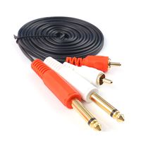 SiYear 6.35mm Dual 1/4 inch TS Mono plug to Dual RCA male AUX Audio Convertor Adapter Cable, For Mic Mixer Amplifie，Mixer Amplifi etc(1.8M/6FT)