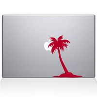 The Decal Guru Palm Tree Decal Vinyl Sticker, 13" MacBook Air, Red (2304-MAC-13A-DR)