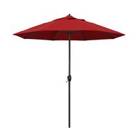 California Umbrella 9' Round Aluminum Market Umbrella, Crank Lift, Auto Tilt, Bronze Pole, Red Olefin ( Packaging may vary )