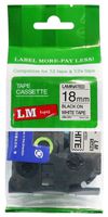 LM Tapes - Premium 3/4" (18mm) Black on White Compatible TZe P-touch Tape for Brother PT-310, PT310 Label Maker with FREE Tape Guide Included