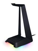 Razer Base Station Chroma Headphone/Headset Stand w/USB Hub: Chroma RGB Lighting - 3X USB 3.0 Ports - Non-Slip Rubber Base - Designed for Gaming Headsets - Matte Black (Renewed)