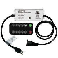 Outdoor Dimmer for Outdoor String Lights, IP67 Waterproof 400w 100ft Remote Range, Timer Switch Daily Cycle, Memory Function, Newpow Plug-In Dimmer Works With 120v Dimmable Led, Incandescent - Black