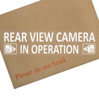 1 x Rear View Camera in Operation-Internal-7.9 Inch x 2 Inch-Window Warning Stickers-White on Clear- -CCTV Sign-Van,Lorry,Truck,Taxi,Bus,Mini Cab,Minicab Safety and Security-Go Pro,Dashcam
