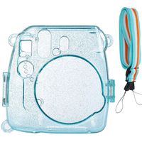 SAIKA Protective Crystal Case with Removable Shoulder Strap for Fujifilm Instax Mini 9 Instant Camera - Ice Blue