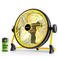 Geek Aire Fan, Battery Operated Floor Fan, 15600mAh Rechargeable Powered High Velocity Portable Fan, Air Circulator Fan with Metal Blade, up to 24h Run Time for Camping Traval Hurricane, 12 Inch