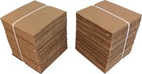 (100) 7" Kraft Brown Cardboard Vinyl Record Pads - 7-7/16" x 7-7/16" - 07NCPAD