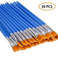 UPINS 30 Pcs Flat Paint Brushes,Small Brush Bulk for Detail Painting