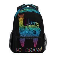 ALAZA Rainbow Color Llama No Drama Boho Stylish Large Backpack Personalized Laptop iPad Tablet Travel School Bag with Multiple Pockets for Men Women College