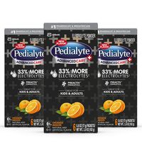 Pedialyte AdvancedCare Plus Electrolyte Powder, with 33% More Electrolytes and PreActiv Prebiotics, Orange Breeze, Electrolyte Drink Powder Packets, 0.6 oz (18 Count)